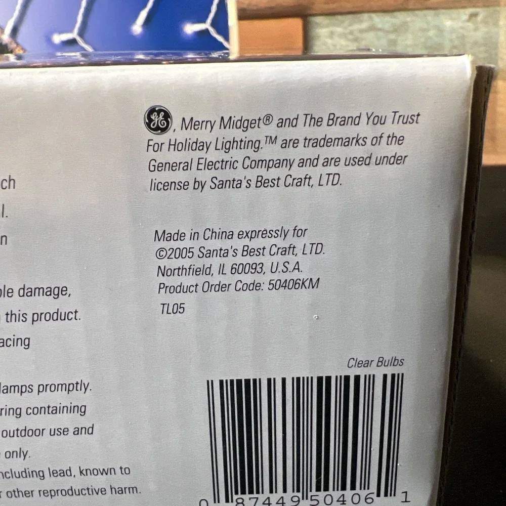 Vintage - 2/ GE 300 Clear  Icicle Lights‎ Set 19.2ft Indoor Outdoor Merry Midget